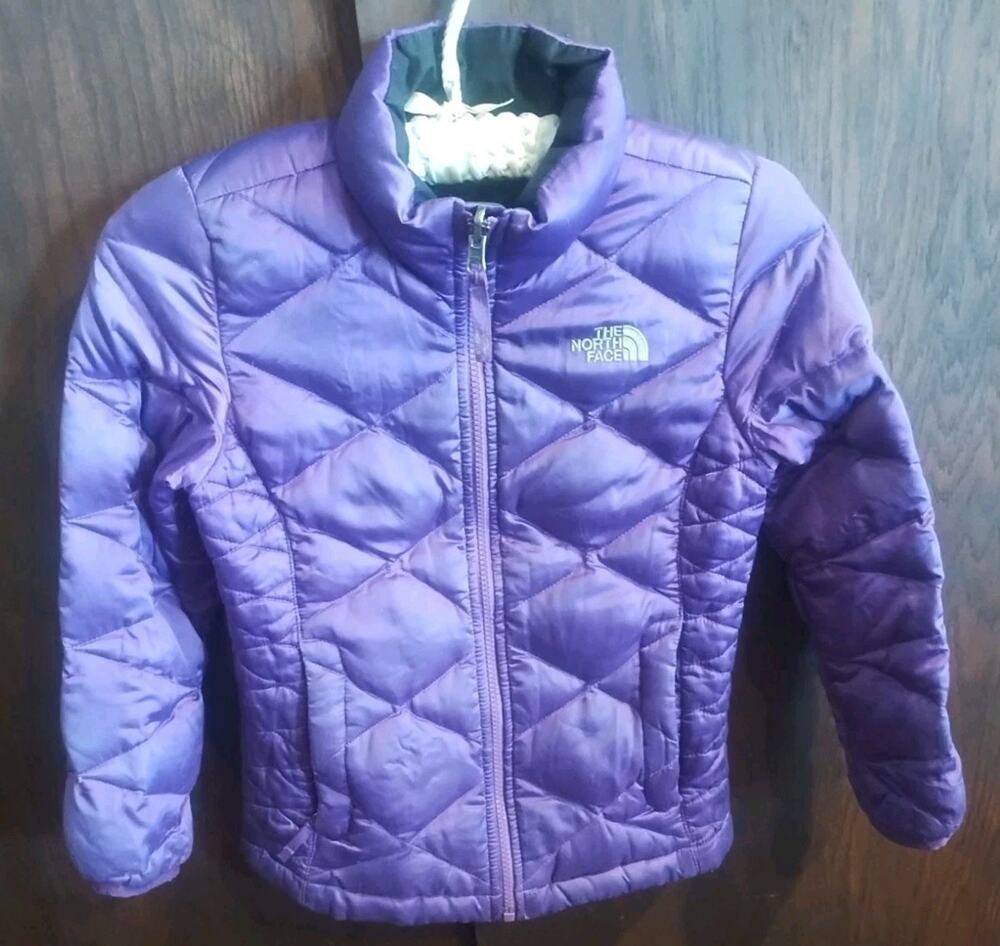 The North Face Coat Girls Youth Small 7/8 Purple 550 Down Puffer Winter zip